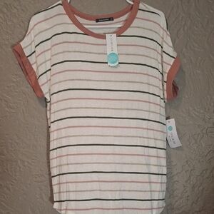Pink Clover Striped Women's Top - Multicolor